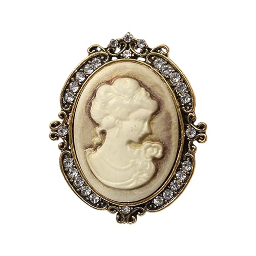 Klassische Cameo Porträt Brosche Retro Filigree Design Mit Robuster Legierung Frauenkleidung Accessoire Für Geschenk Geben Retro Frauenschmuck Accessoires von Qcbuegof