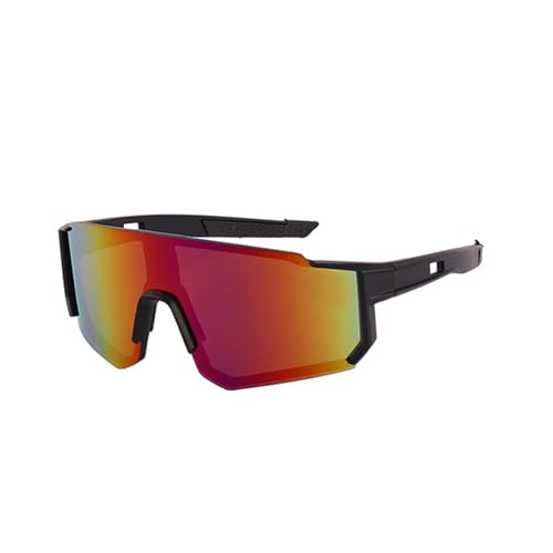 Modische Sport-Sonnenbrille Winddichte Gläser PC Breite Abdeckung Eyewears Outdoor Essential Brillen Sport, Bilderrahmen Schwarz Lila R, Einheitsgröße von Qcbuegof