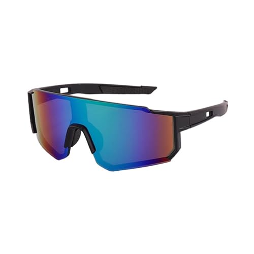 Modische Sport-Sonnenbrille Winddichte Gläser PC Breite Abdeckung Eyewears Outdoor Essential Brillen Sport, Rahmen Schwarz Grün Le, Einheitsgröße von Qcbuegof