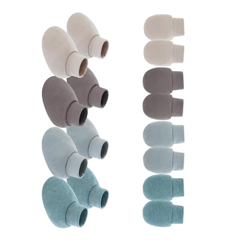 Qcbuegof 4 Set Säuglingsbaumwollhandschuhe Und Socken Setzen Atmungsaktive Anti Scratch Handschuhe Bequeme Verschleiß Für Neugeborene Babyschutz Kinderkratzerprävention Fäustlinge von Qcbuegof