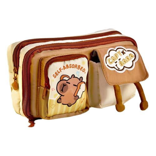 Qcbuegof 9-Layer Bleistiftkoffer Cartoon Bärenstiftbeutel Große Kapazität Bleistiftbeutel Schöne Bleistiftbeutel Schulbürovorräte Schöne Bleistiftkoffer von Qcbuegof