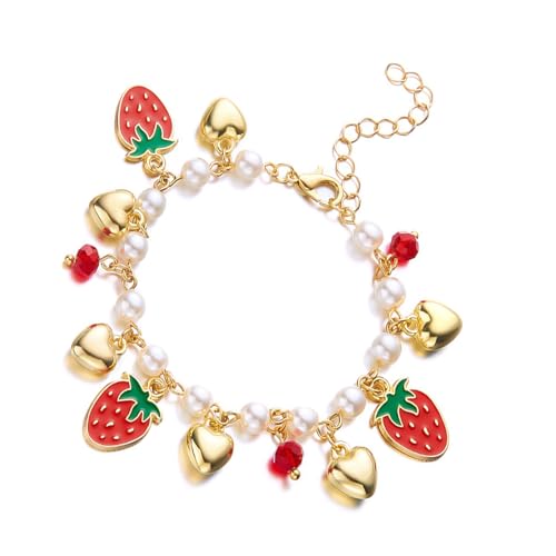 Qcbuegof Elegantes Obstarmband Handgefertigter Schmuck Einzigartiges Herz Statement Armband Für Tägliche Verwendung Und Festliche Versammlungen Elegante Herz Charme Party von Qcbuegof