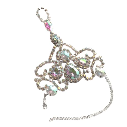 Qcbuegof Kristallangelfinger Armband Strücksteine ​​Handkettenfinger Armband Für Frauen Mädchen Hochzeiten Festival Tanzpartys Strasssteine ​​Armband von Qcbuegof
