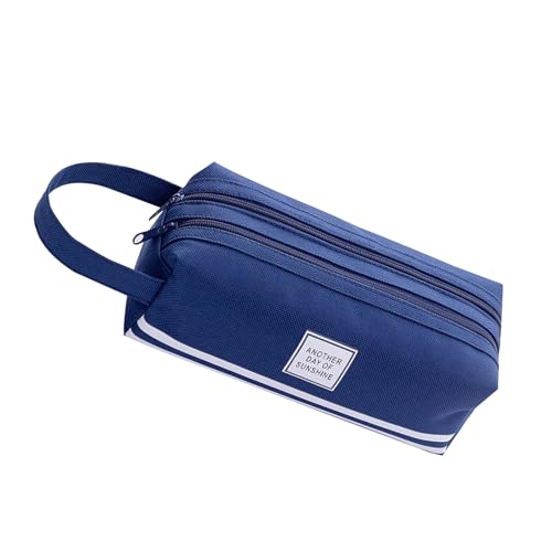 Qcbuegof Mehrzweckstiftkoffer Mit Großer Kapazität Bleistiftbeutel Doppelte Schichtbeutel Reisekosmetikbeutel Für Schülerinnen Mädchen Doppel Reißverschlüsse von Qcbuegof