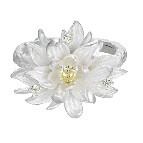 Qcbuegof Zarte Blaue Emaillierte Kunstringe Bequeme Legierungshandwerk Für Tägliche Verschleiß Vielseitiger Stapelbarer Modeaccessoire Elegante Blumenringe von Qcbuegof