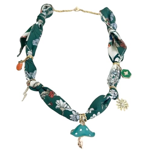 Qcbuegof Zarte Verstellbare Samt Kabelhalter Schlössendeschlüsselkette Kette Mit Pilzanhänger Und Liebesdetail Geschenk Einzigartige Design Halskette von Qcbuegof