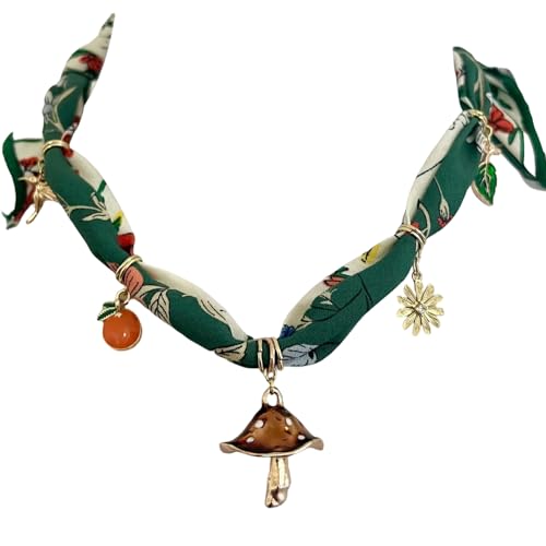 Qcbuegof Zarte Verstellbare Samt Kabelhalter Schlössendeschlüsselkette Kette Mit Pilzanhänger Und Liebesdetail Geschenk Einzigartige Design Halskette von Qcbuegof