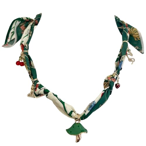 Qcbuegof Zarte Verstellbare Samt Kabelhalter Schlössendeschlüsselkette Kette Mit Pilzanhänger Und Liebesdetail Geschenk Einzigartige Design Halskette von Qcbuegof