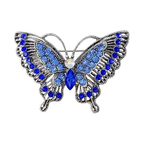 Retro Crystals Butterfly Brosche Robuste Leichtmetallschmuck Geschenke Accessoire Für Muttertages Geburtstage Partykleiddekoration Elegante Schmetterlingszauber Accessoires von Qcbuegof