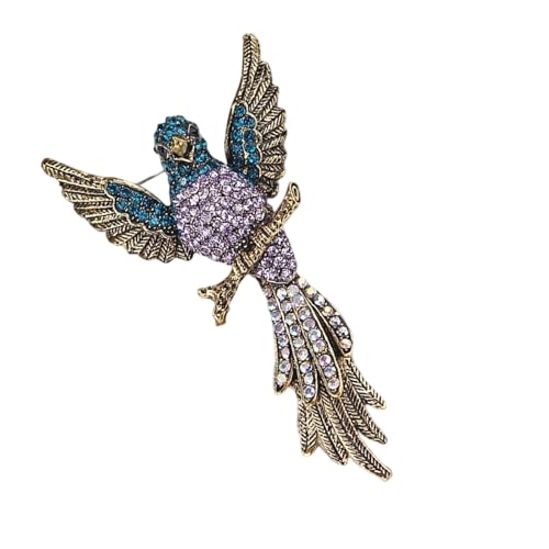 Retro Hawks Pin Schmuck funkelnde Strass veredelt Cartoon Stil Mehrzwecknutzung Legierung Hergestellt für Frauen Männer Geburtstagsfeier Geschenk Cartoon Hawks Pin Mit Strass, Einheitsgröße, wie von Qcbuegof