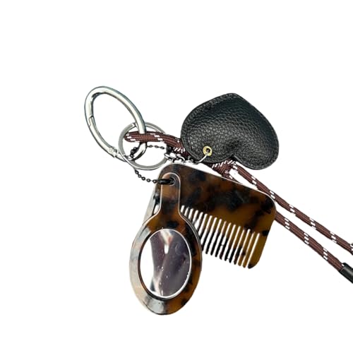 Schlüsselanhänger, tragbarer Glaskamm mit robusten geflochtenen Materialien aus Seil zum Stylen und Personalisieren des tragbaren Kammschlüsselanhängers von Qcbuegof