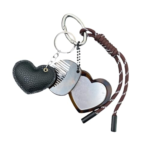 Schlüsselanhänger, tragbarer Glaskamm mit robusten geflochtenen Materialien aus Seil zum Stylen und Personalisieren des tragbaren Kammschlüsselanhängers von Qcbuegof