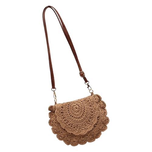 handgewebte umhängetasche damen sommer strandtasche baumwolle gehäkelte handgemachte strandtasche strandtasche, Kaki von Qcbuegof