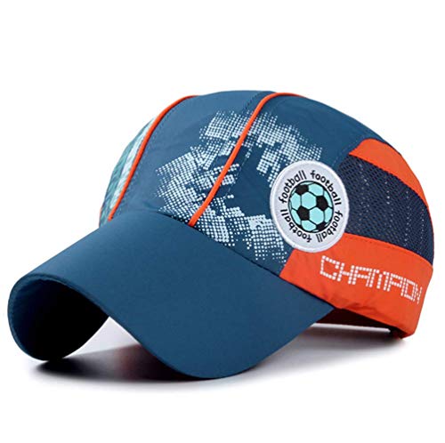 Baseballmütze Mit Fußball-Muster Schnelltrocknend Baseball Kappe Outdoor Sport Snapback Cap Mesh Atmungsaktiv Sonnenhut UV Schutz Schirmmütze Jungen Mädchen Schüler Sommerhut Kappenumfang 52-54cm von Qchomee