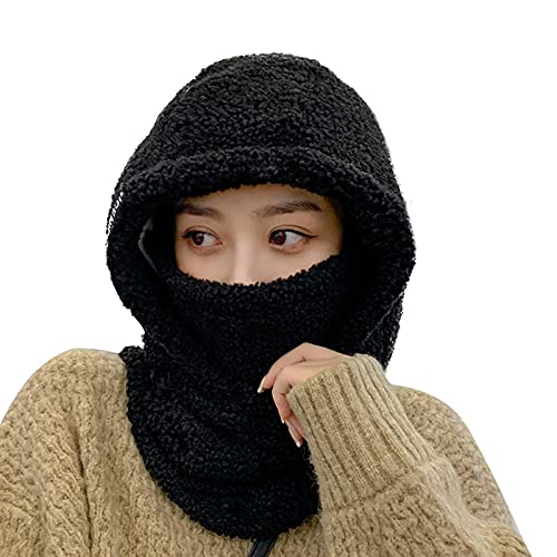 Damen Sturmhaube Multifunktion Balaclava Winter Sturmmaske Gesichtshaube Winddicht Kältemaske Warm Motorradmaske Hals wärmer Kapuzenschal Wintermütze Kopfhaube für Radfahren Ski Fahrrad Outdoor Sport von Qchomee