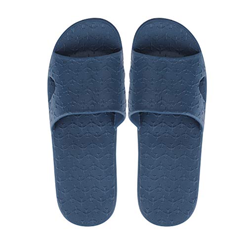 Faltbar Hausschuhe Shower Dusch Badeschuhe Sommerschuhe Flip Flops Unisex Erwachsene Schuhe Anti-Rutsch Sandalen Soft Foam Sole Slipper Pantoletten Gartenschuhe Badelatschen Tragbar Badeschlappen von Qchomee