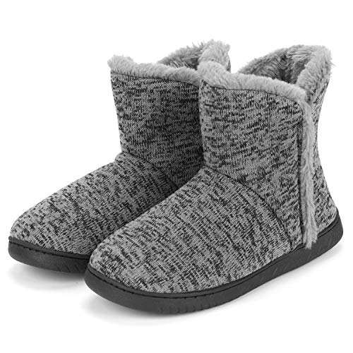 Hausschuhe Stiefel Unisex Hüttenschuh Hohe Gefüttert Hüttenstiefel rutschfest Pantoffeln Stiefel Weich Pantoffeln Warm Hausstiefel Winter Hüttenschuhe Plüsch Schuhe für Outdoor Indoor von Qchomee