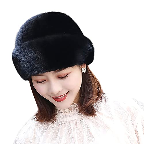 Qchomee Damen Fellmütze Pelzmütze Wintermütze Kuppel Mütze Warm Pelz mütze Damenmütze Beanie mit Weichem Innenfutter Gefütterte Mütze Klassische russische für Reisen Skifahren Wandern von Qchomee