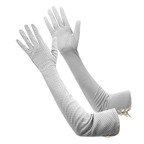 Qchomee Handschuhe Damen Sonnenschutz lange Outdoorhandschuhe Baumwolle Rutschfest Fingerhandschuhe UV-Schutz Voller Finger sommer Fahren handschuhe Abdeckung Arm Lange Ärmel für Outdoor Sport von Qchomee