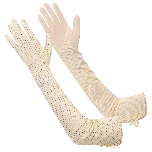 Qchomee Handschuhe Damen Sonnenschutz lange Outdoorhandschuhe Baumwolle Rutschfest Fingerhandschuhe UV-Schutz Voller Finger sommer Fahren handschuhe Abdeckung Arm Lange Ärmel für Outdoor Sport von Qchomee