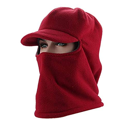 Qchomee Sturmhaube mit Schirm Wintermütze Unisex Kapuzenschal Outdoor Fahrrad Balaclava Winddichte Sturmmaske Winter Warme Sturmmaske Hals Wärmer Multifunktione Gesichtshaube für Damen Herren von Qchomee