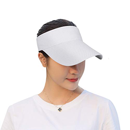 Qchomee Visor Cap Unisex Sonnenhut Einstellbar Sommerhut Basecap mit Klettverschluss Strandvisor Damenvisor Lange Brim Sportmütze Outdoor Sonnenvisor Damen Herren Schirmmütze für Golf Tennis Jogging von Qchomee