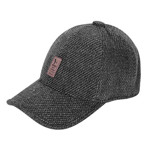 QCHOMEE Wintermütze Herren Baseball Cap Mit Ohrenklappen Baseballmütze Winter Sport Snapback Cap Warme Mütze Wolle Baseball Kappe Verstellbar Cap Schirmmütze für Reise Outdoor Freizeit Camping von QCHOMEE