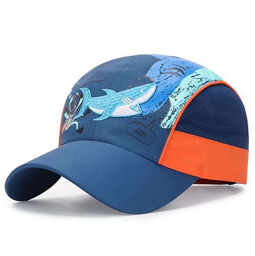 Schnelltrocknend Baseballkappe Atmungsaktiv Sonnenhut Sport Baseball Cap Snapback Cap mit Mesh Atmungsaktiv Sommerhut Anti-UV Kinder Junge Mädchen Kappen Karikatur Baseball Mütze Kappenumfang 50-54CM von Qchomee