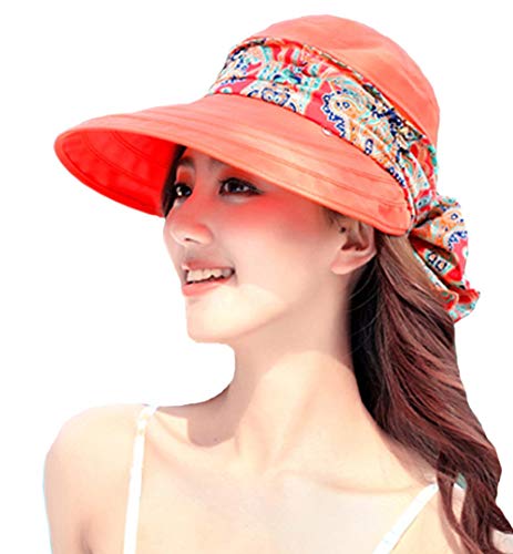Sonnenhut Damen Sonnenmütze Outdoor Strandhut Staubdicht Sommerhut Faltbare Hut Anti-UV Atmungsaktiv mit Reißverschluss Sonnenschutz breite Krempe Kappe für Reisen Besichtigung Bergsteigen Wandern von QCHOMEE