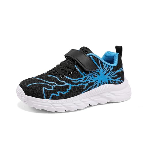 Qciplr Hallenschuhe Für Jungen Turnschuhe Für Jungen Mädchen Sportschuhe Kinder Laufschuhe Mesh Atmungsaktiv Tennisschuhe Leicht Outdoor Fitness Sneaker Blau 36EU von Qciplr