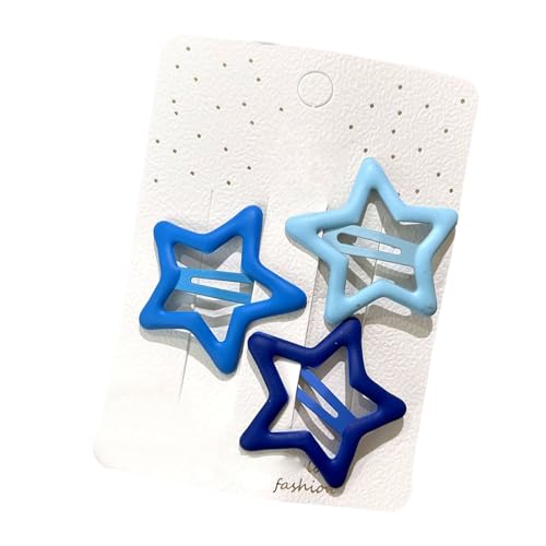 Charmante hohle Stern-Haarspangen, 3 Farboptionen, Stern-Haarspangen, mit Haarstyling-Zubehör, für Mädchen, Damen, Blau von Qcwwy