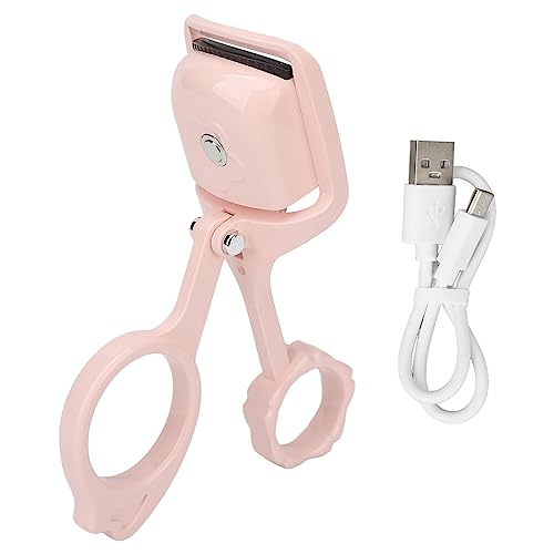 Intelligenz-Wimpernzange, Wiederaufladbar, Kleine Typ-C-Schnittstelle, Beheizte Wimpernzange, 3 Gänge mit USB-Ladekabel für Mädchen für zu Hause (Rosa) von Qcwwy