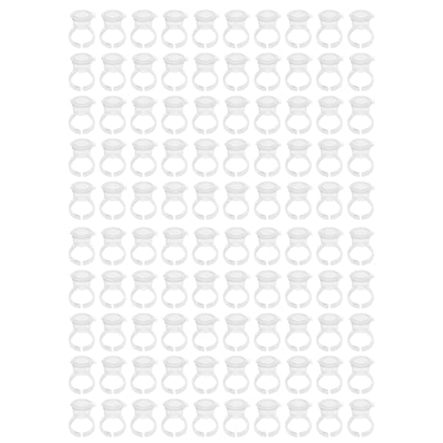 Qcwwy 100 Pcs Clear Ink Ring Container Tassen mit Deckel für Wimpernverlängerungen von Qcwwy