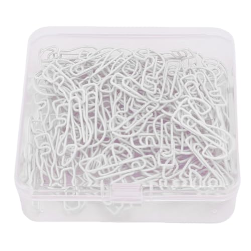 Qcwwy 100pcs Paper Clips, Kreative Fragezeichengeformte Mini -Papierklammern Papiere mit Transparenten Box -Mini -Lesezeichen Klemme Dekorative Papierclips für Büroschule Home Desk (WHITE) von Qcwwy