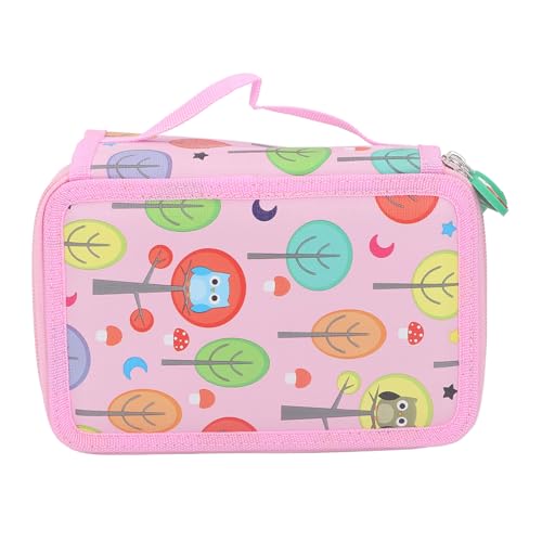 Qcwwy Multifunktionaler Buntstifthalter mit Reißverschluss für, Cartoon-PU-Leder (4 Schichten 72 Löcher) von Qcwwy