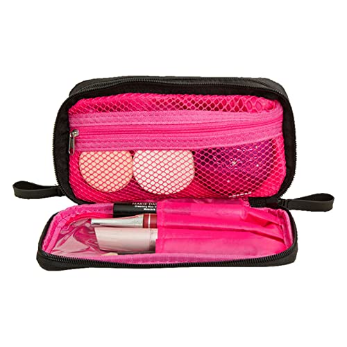 Qcwwy Reise -Make -up -Tasche, Doppelzip -Verschlussfach Tragbares Kosmetikspeicher -Hülle Frauen Toilettenbeutel für Reisengröße Shampoo Conditioner Pinsel Set Make -up -Zubehör Set von Qcwwy
