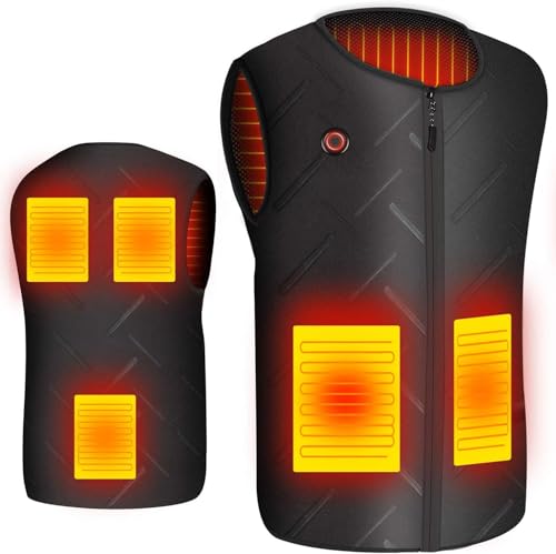 Qdreclod Beheizte Weste Herren Frau Beheizte Jacken Elektrische Heizjacke Beheizbare Heizweste USB Wiederaufladbar Beheizbare Jacke zum Winter Outdoor Motorsport Schifahren Tägliches Tragen von Qdreclod
