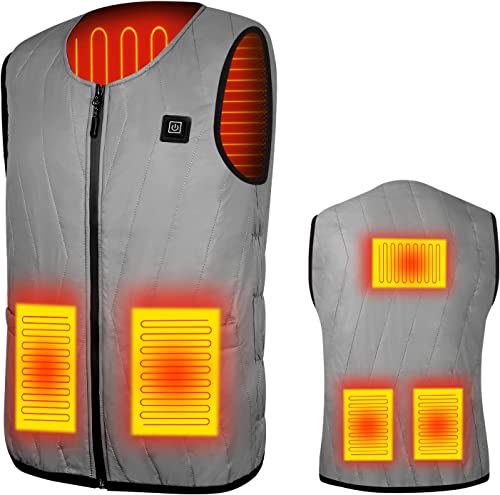 Qdreclod Beheizte Weste Herren Frau Beheizte Jacken Elektrische Heizjacke Beheizbare Heizweste USB Wiederaufladbar Beheizbare Jacke zum Winter Outdoor Motorsport Schifahren Tägliches Tragen von Qdreclod