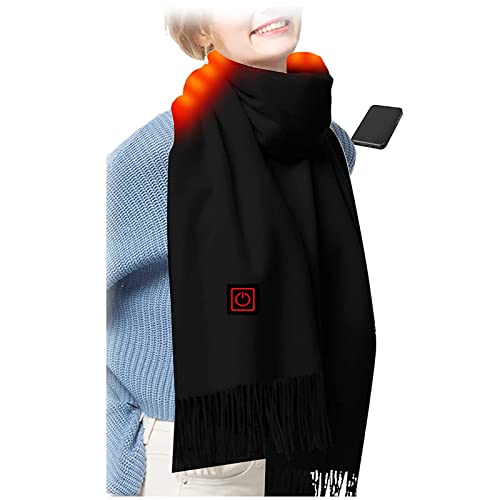 Qdreclod Beheizter Schals mit 4000 mAh Batterie für Damen Herren Schal Beheizte USB Wiederaufladbar Scarf Schal Warm Herbst und Winter Schal mit 3 Stufen Einstellbarer Temperatur Wrap Schal von Qdreclod