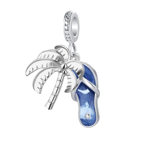 QeenseKc Flip-Flop-Charm, Palme, kompatibel mit Pandora-Armband, Damen, Königsblau QeenseKc Flip-Flop-Charm, Palme, kompatibel mit Pandora-Armband, Damen, Königsblau von QeenseKc