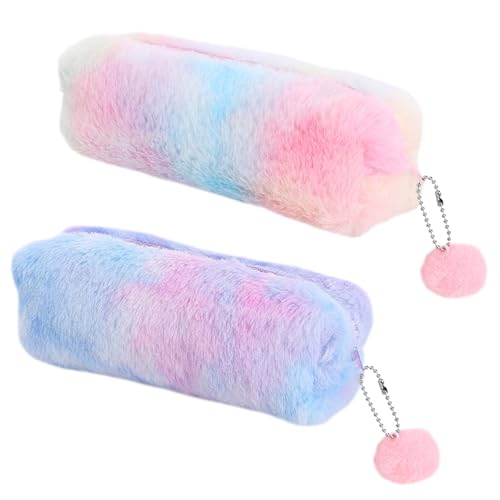 Qehyuelefu Plüsch-Federmäppchen für Mädchen, niedliches Regenbogen-Federmäppchen, weich, flauschig, bunte Stifthalter, Make-up-Taschen mit großem Fassungsvermögen, Schreibwaren-Aufbewahrungstasche für Qehyuelefu Plüsch-Federmäppchen für Mädchen, niedliches Regenbogen-Federmäppchen, weich, flauschig, bunte Stifthalter, Make-up-Taschen mit großem Fassungsvermögen, Schreibwaren-Aufbewahrungstasche für von Qehyuelefu