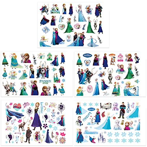 Qemsele Temporäre Tattoo Set Kinder, 10 Sheet 200+ Pcs Tattoos Aufkleber Sticker Wasserdicht Klebe-Tattoos Einhorn Für Geschenktüten Kindergeburtstag Mitgebsel Mädchen Jungen Jugendliche (Frozen) von Qemsele