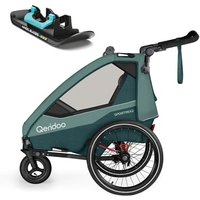 Qeridoo® Kinderfahrradanhänger Sportrex 2 Limited Edition Mineral Blue 2023 Kollektion inklusive Wheelblades von Qeridoo