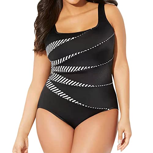 Damen Einteiliger Badeanzuge Bauchweg Tummy Control Push Up Swimsuit Plus Size Badebekleidung Damen Große Größen Badeanzug Blumenmuster Slim Einteiler Bademode Gepolsterte Figurformenden Monokini von Qersh