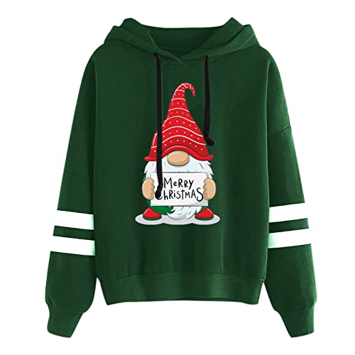 Lustige Weihnachtswichtel Hoodie Weihnachten Weihnachtspulli Damen Kapuzenpullover Sweatshirt Wichtel Christmas Xmas Lustiges Rentier Weihnachtsmütze Schneeflocken Elch Mit Kapuze Pullover Hoodie von Qersh