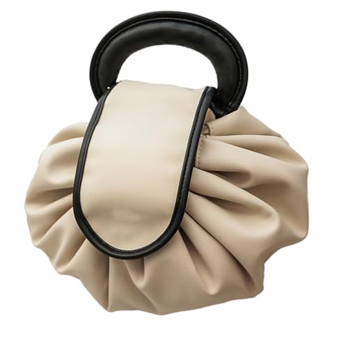 Qfdiwr Kosmetiktasche, tragbarer Make-up-Organizer | tragbare Kosmetiktasche mit Kordelzug, Make-up-Tasche aus PU-Leder | Make-up-Organizer, Kosmetiktasche, aprikose, Se référer au descriptif, Siehe von Qfdiwr