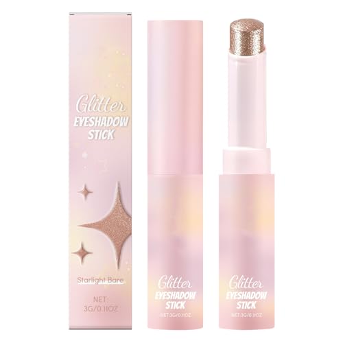 Qfdiwr Lidschattenstift mit glitzernden Pailletten – glänzende Kristall-Jelly Glaze Lidschattenstifte | weiches Gesicht Make-up und für Dating, Reisen und Transport von Qfdiwr