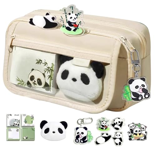 Qfdiwr Panda Federmäppchen, Mäppchen Große Kapazität, Bleistifttasche Stifteetui Schreibwaren Pencil Case Organizer, Panda Federmäppchen Für Kinder Mit Strapazierfähigem Reißverschluss von Qfdiwr