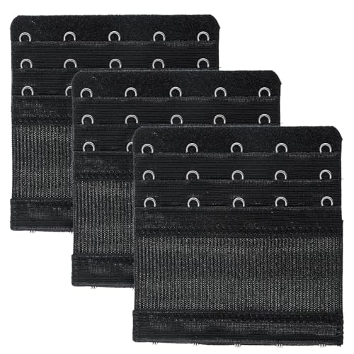 QfwdfcTrenz 3 Stück BH Verlängerungen 5 Haken Damen Weich und Bequem 3 Reihen Extender für Frauen Zum Stillen Elastische Erweiterung Extender Schwangerschafts Zubehör (Schwarz) von QfwdfcTrenz