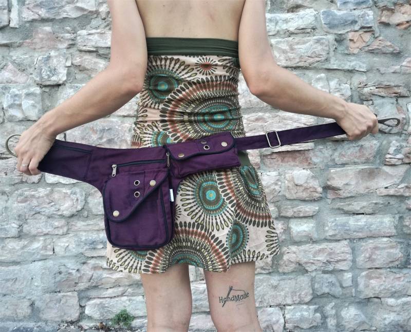 Tasca Marsupio in Cotone Jeans , Borsa, Cinta Portaoggetti Viaggio Festival Passaporto von Qhiss